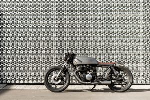 Vintage motorcycle cafe racer style.